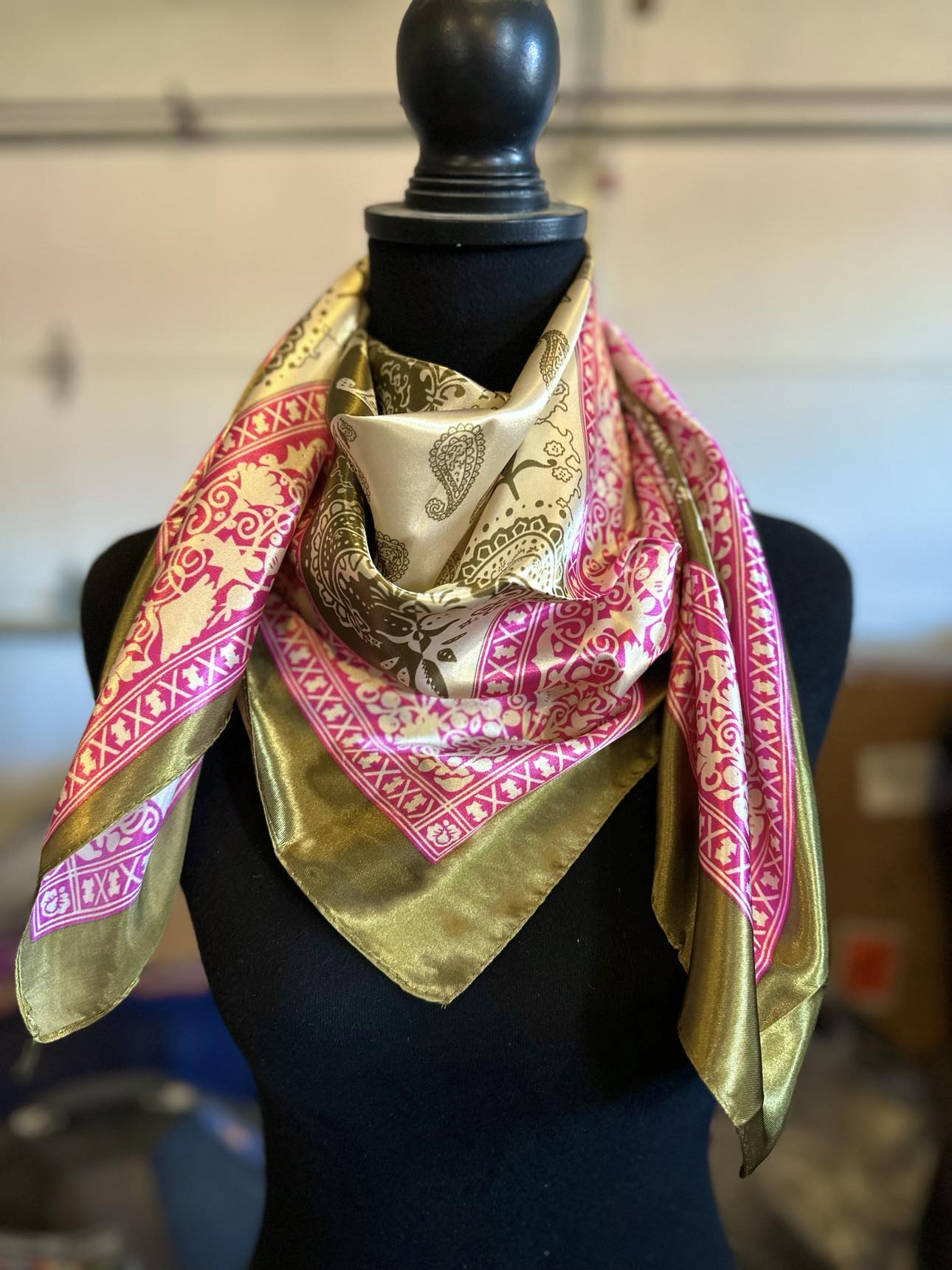 Olive & Pink Double Paisley