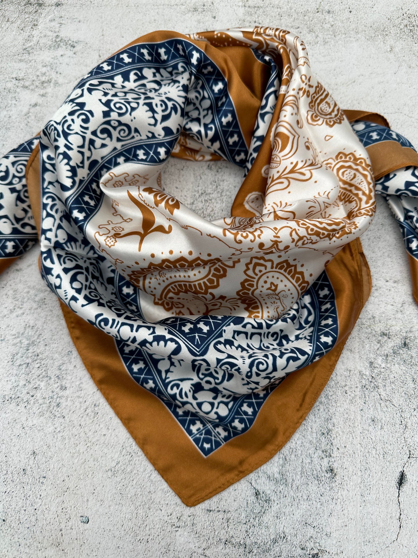Copper & Navy Double Paisley - The Thrifty Cowgirl, Co.