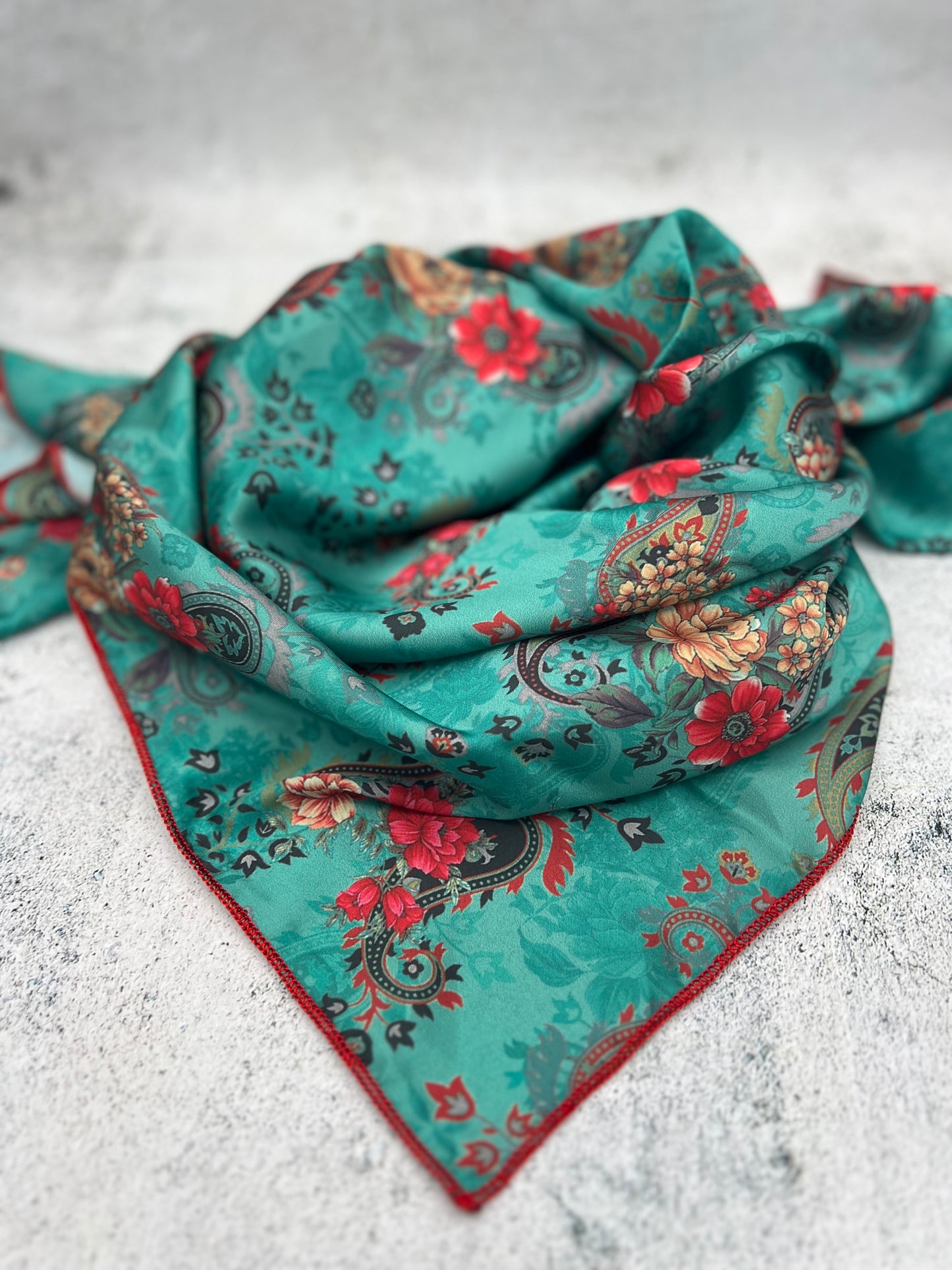 Teal & Coral Paisley - The Thrifty Cowgirl, Co.