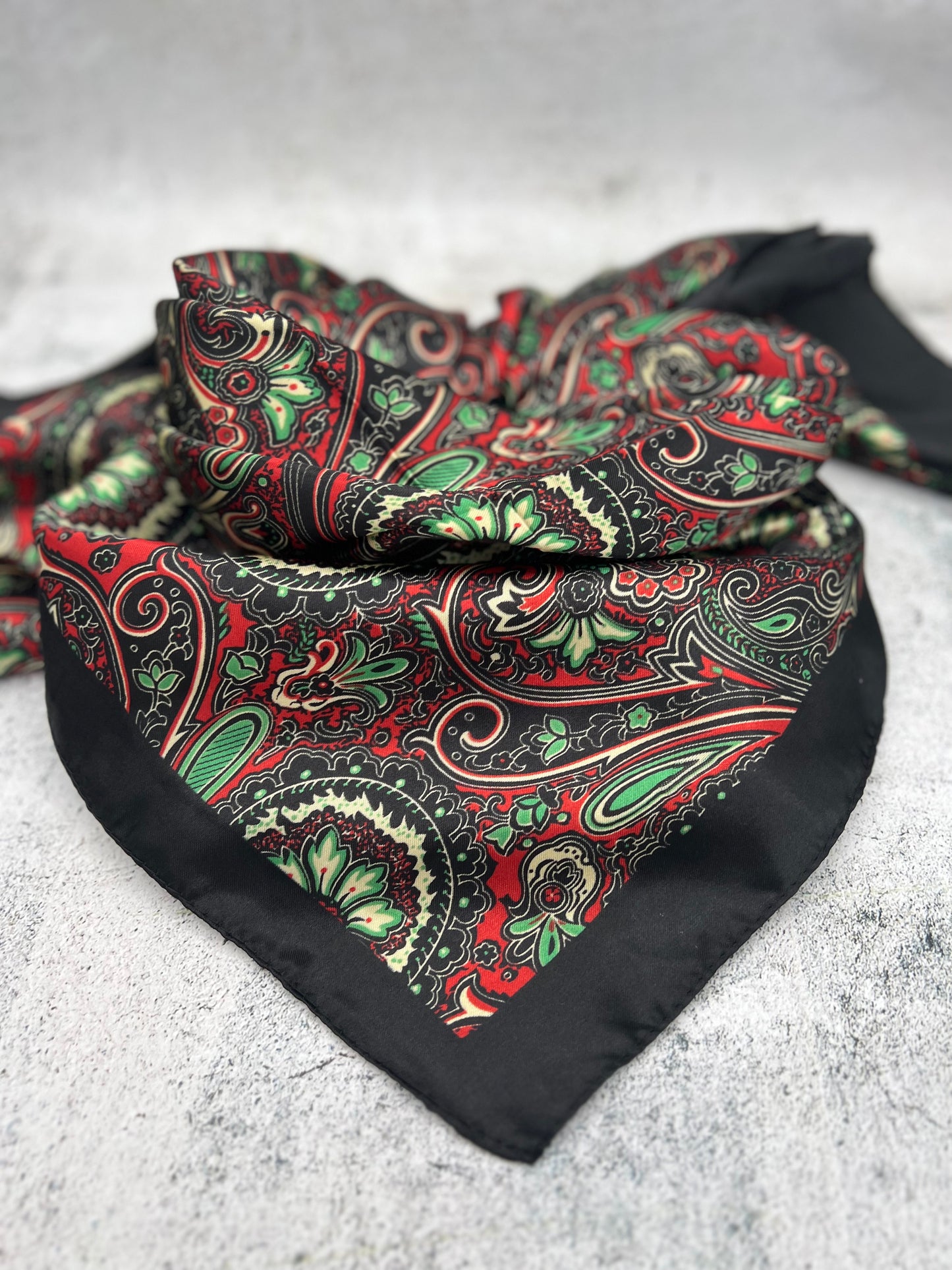 Paisley Flower Black, Green & Red - The Thrifty Cowgirl, Co.